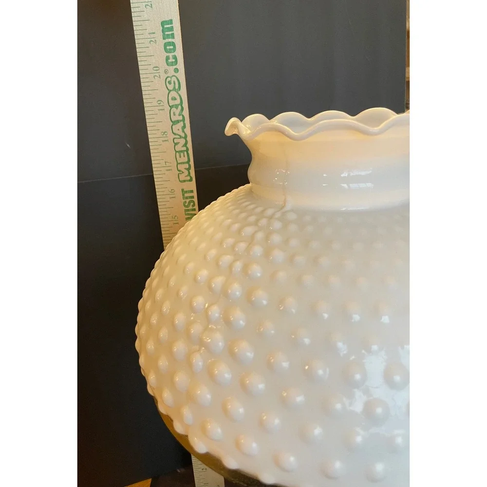 Fenton Style Hobnail Milk Glass Table Lamp White Excellent Vintage Must Rewire - Picture 13 of 16
